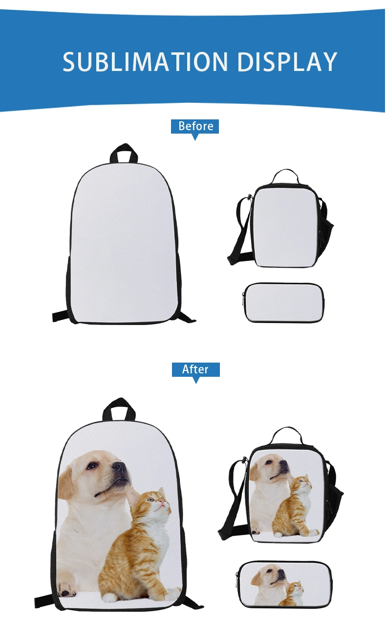 Backpack Portable Zippered Lunch Box with Handle Pencil Bag