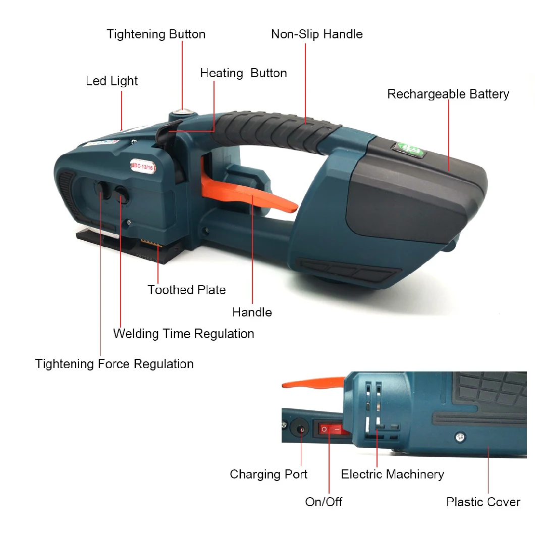 CE Approved, Jdc13/16 Battery Powered Plastic Strapping Tools for Sale